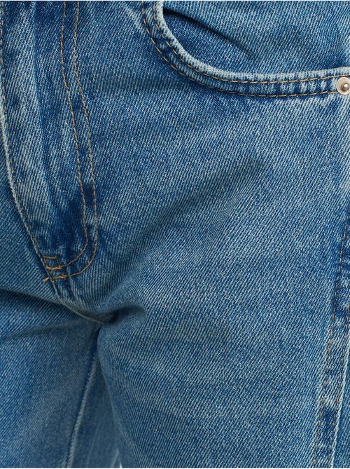 Jean Cargo Large À Taille Haute - Kiabi