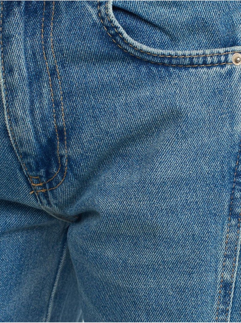 Jean Cargo Large À Taille Haute Bleu roi - Kiabi