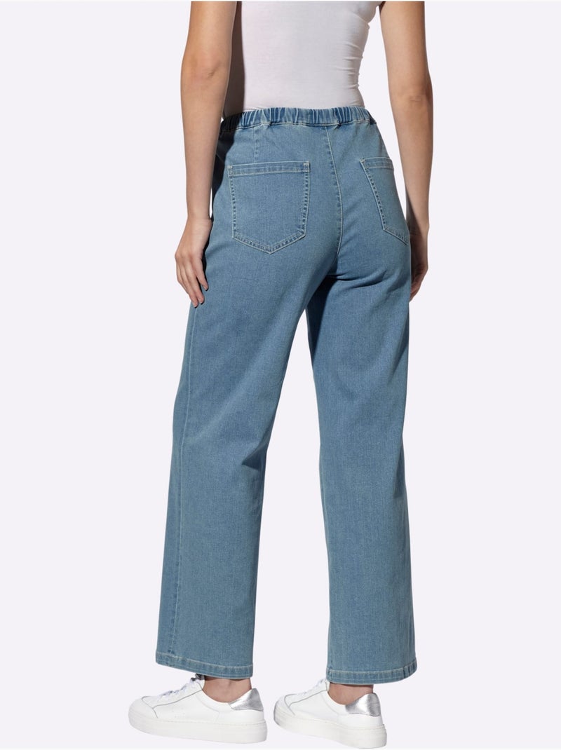 Jean Ceinture élastique - Taille Standard - Helline Bleu Blanc - Kiabi