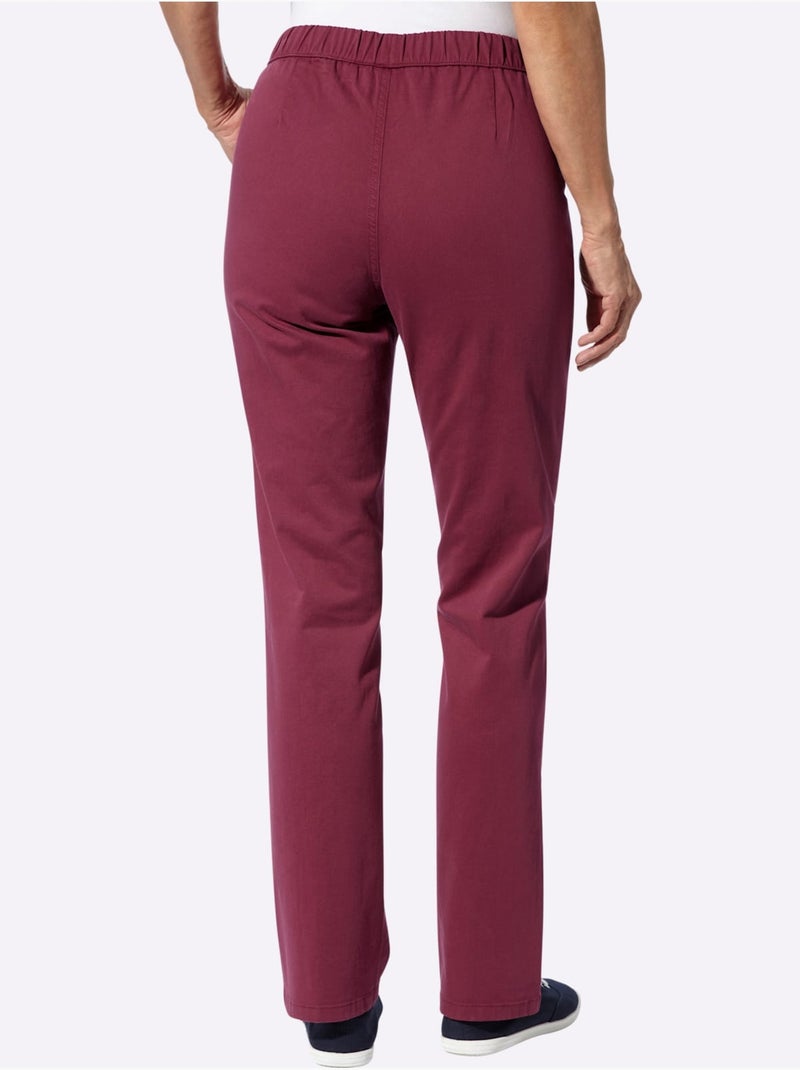 Jean ceinture élastique confortable - taille courte - moda vilona Bordeaux - Kiabi