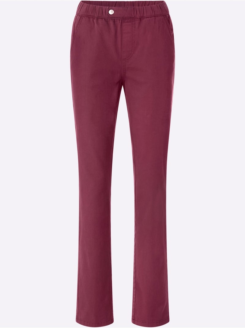Jean ceinture élastique confortable - taille courte - moda vilona Bordeaux - Kiabi