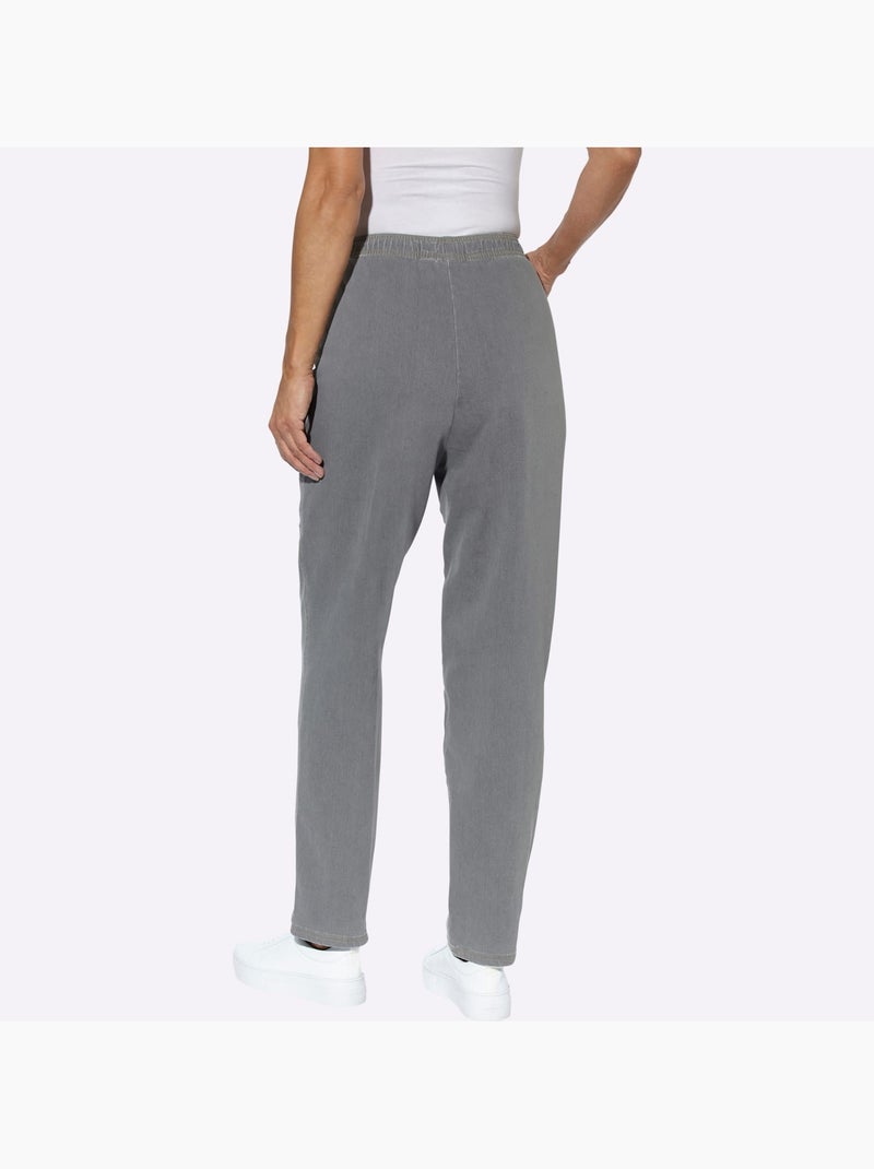 Jean Ceinture élastique Confortable - Taille Courte - Moda Vilona Gris - Kiabi