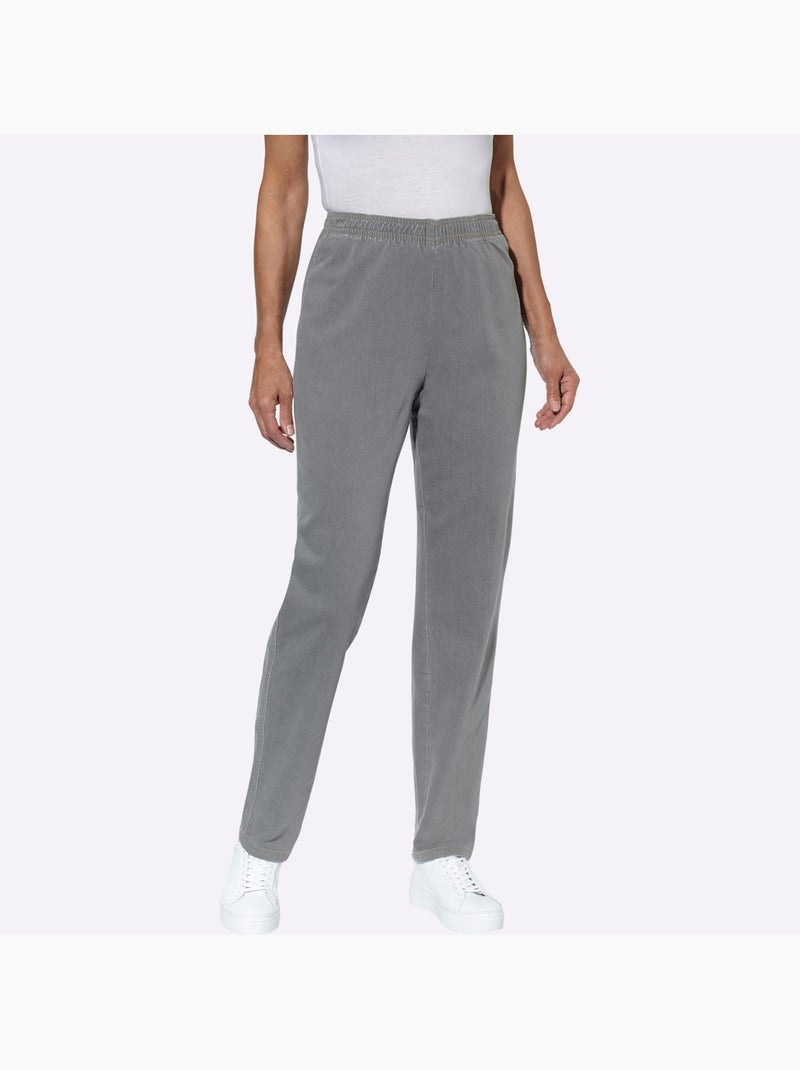 Jean Ceinture élastique Confortable - Taille Courte - Moda Vilona Gris - Kiabi