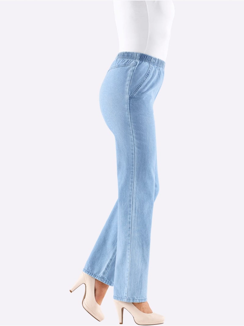 Jean Ceinture élastique Confortable - Taille Courte - Witt Bleu - Kiabi