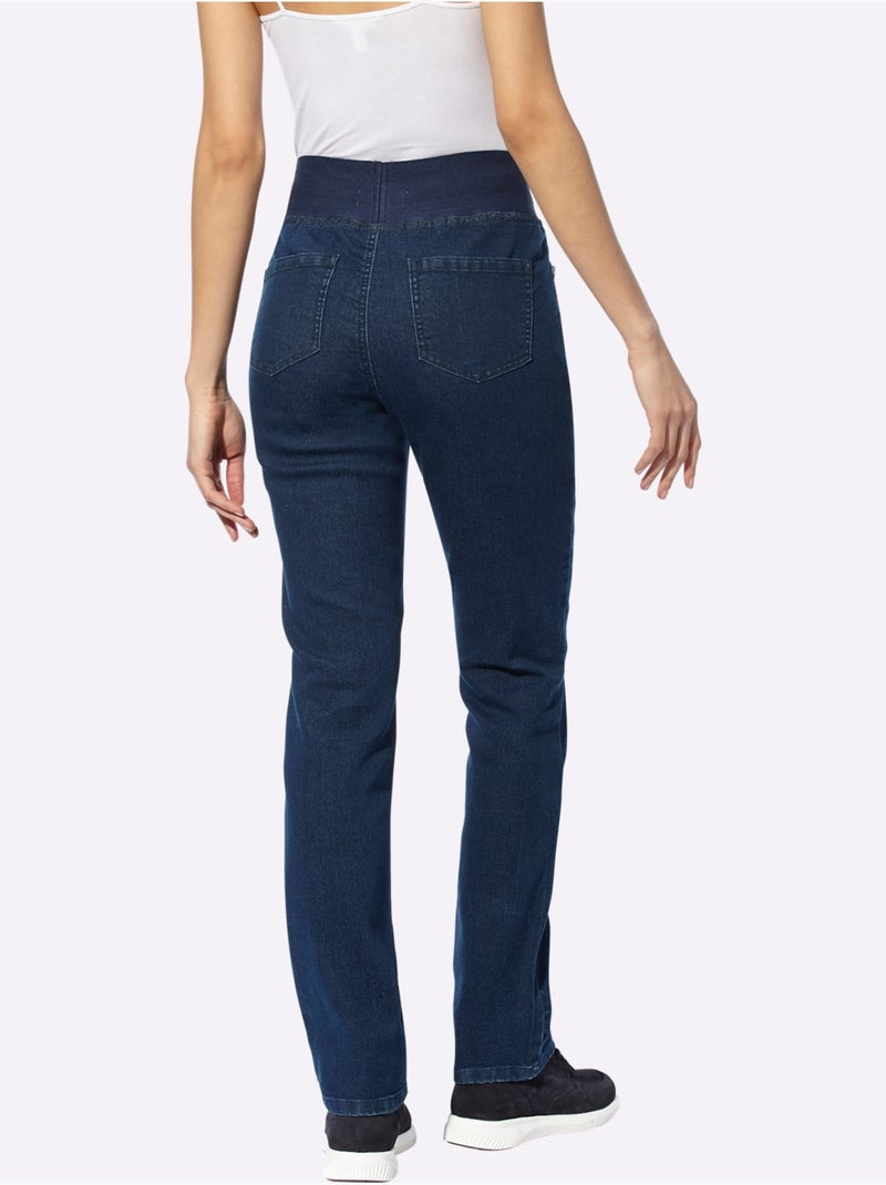 Jean Ceinture élastique Confortable - Taille Standard - Helline Bleu foncé - Kiabi