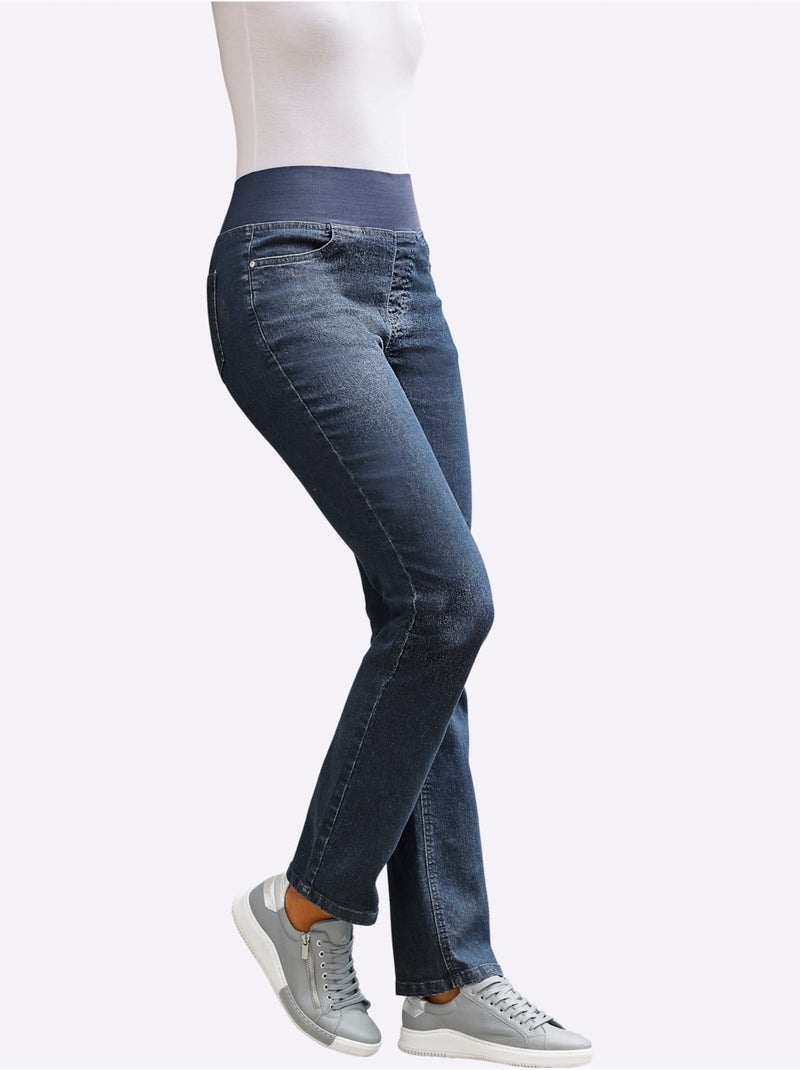 Jean Ceinture élastique Confortable - Taille Standard - Helline Bleu foncé - Kiabi