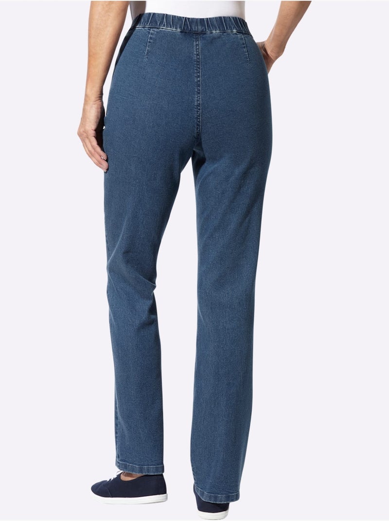 Jean ceinture élastique confortable - taille standard - moda vilona Bleu jean - Kiabi
