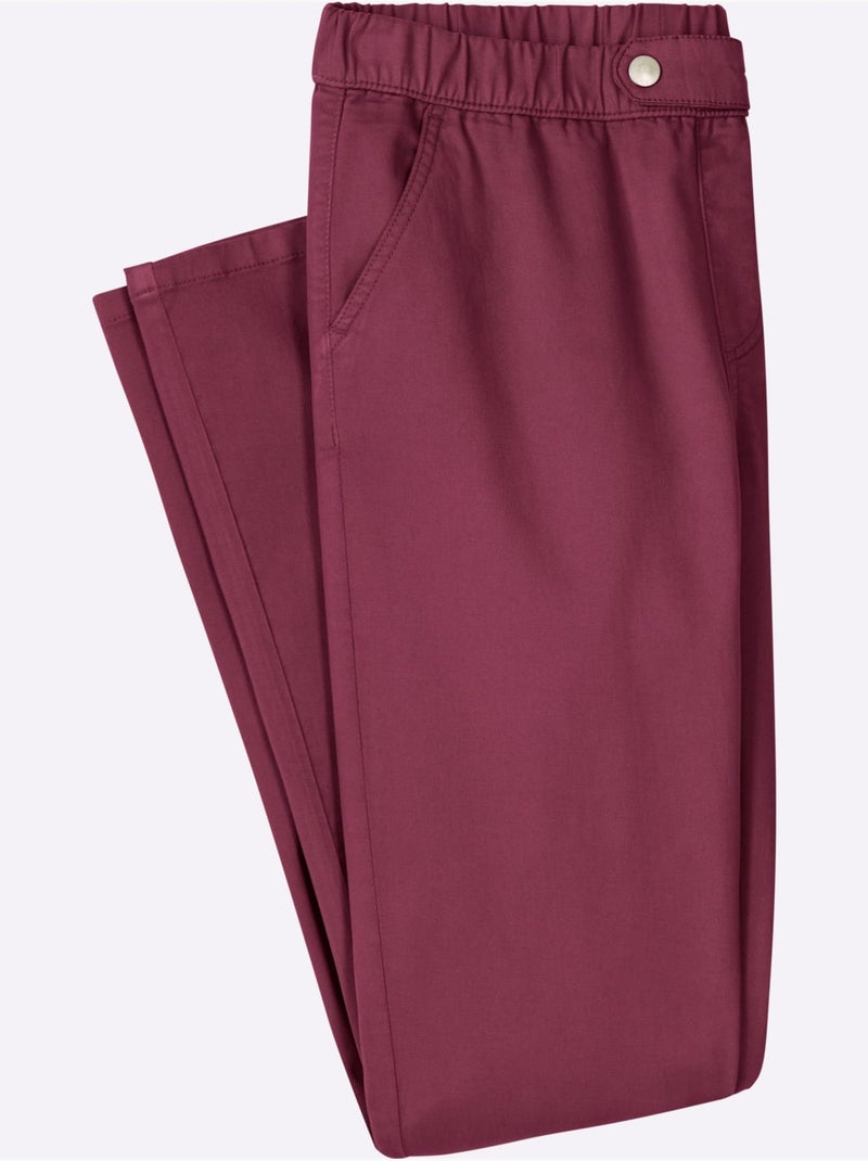 Jean ceinture élastique confortable - taille standard - moda vilona Bordeaux - Kiabi