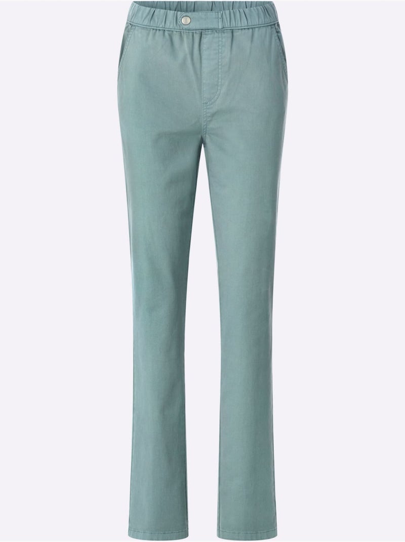 Jean ceinture élastique confortable - taille standard - moda vilona Vert jade - Kiabi