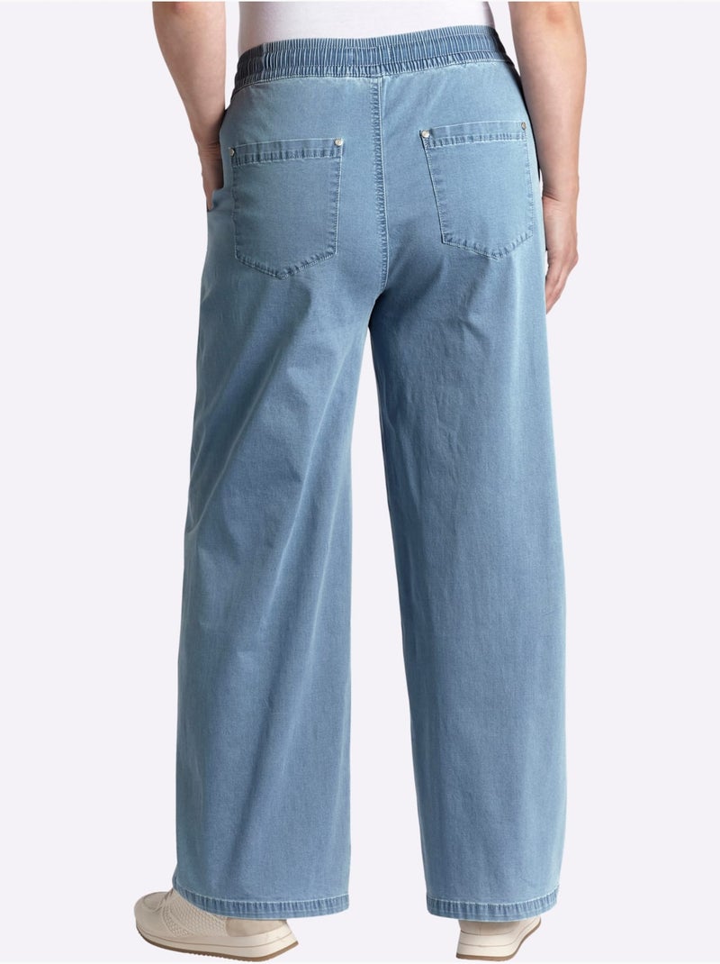 Jean Ceinture élastique Confortable - Taille Standard - Sheego Bleu Blanc - Kiabi