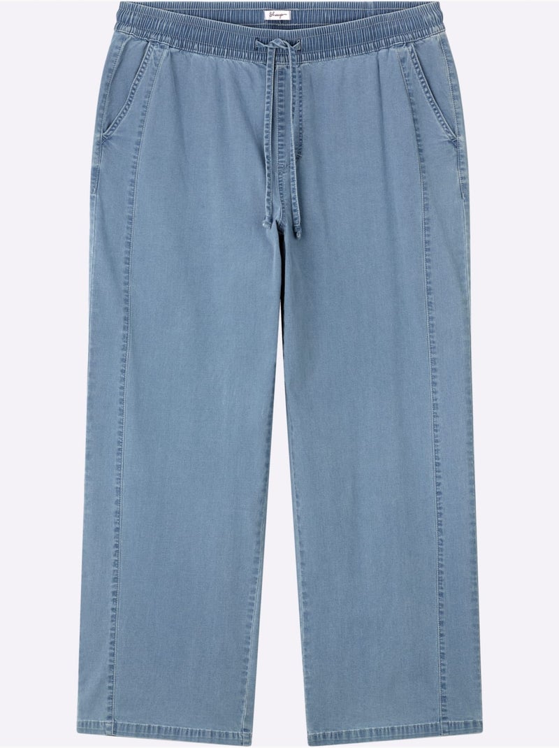 Jean Ceinture élastique Confortable - Taille Standard - Sheego Bleu Blanc - Kiabi