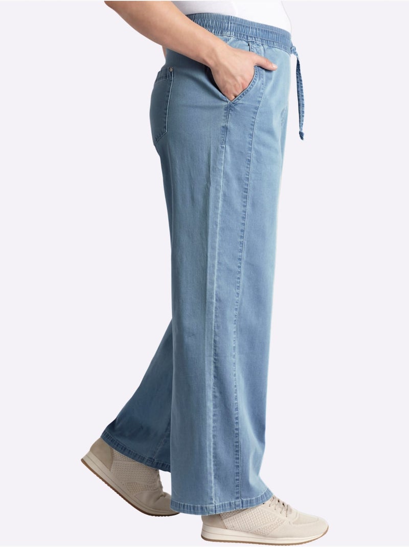 Jean Ceinture élastique Confortable - Taille Standard - Sheego Bleu Blanc - Kiabi