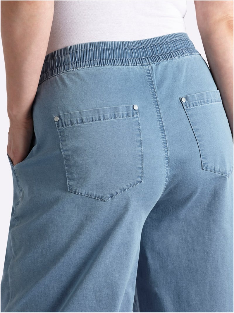 Jean Ceinture élastique Confortable - Taille Standard - Sheego Bleu Blanc - Kiabi