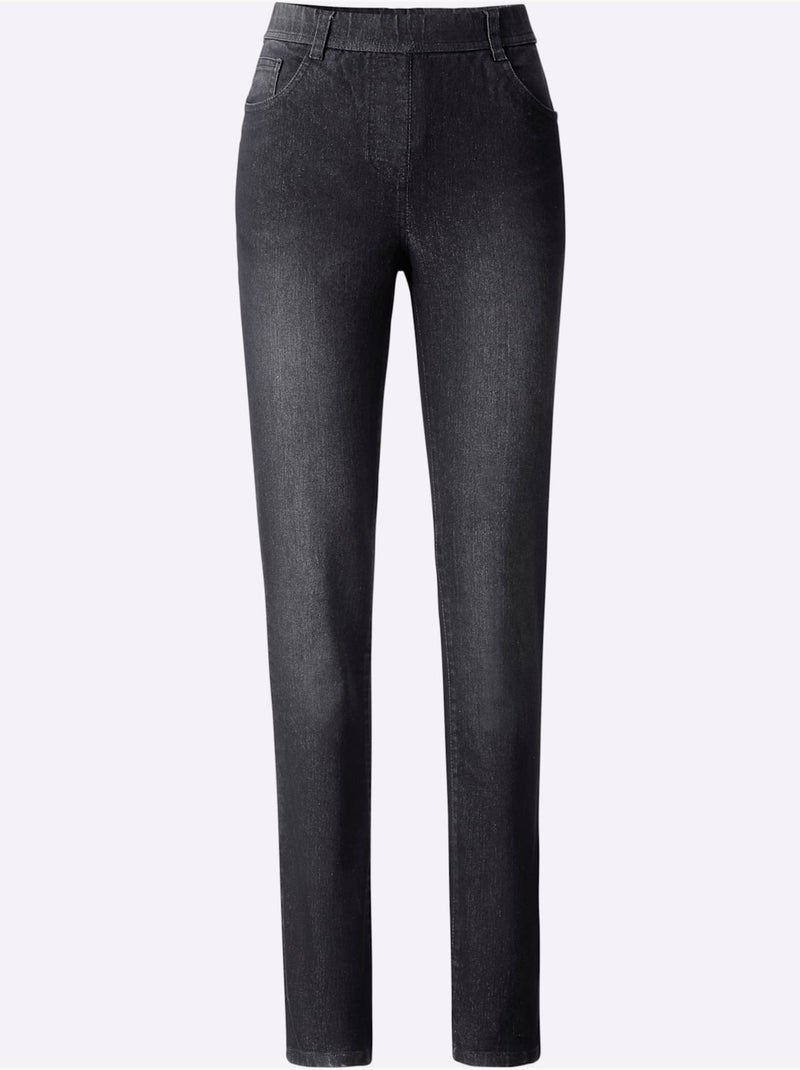 Jean Ceinture élastique Pour Plus De Confort - Taille Standard - Helline Noir - Kiabi