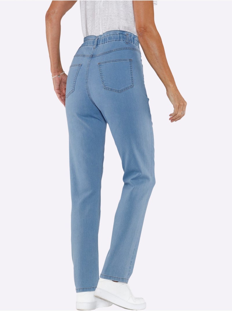 Jean Ceinture Haute - Taille Courte - Moda Vilona Bleu Blanc - Kiabi