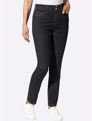 Jean paperbag avec ceinture élastique et poches pratiques - taille courte - moda vilona
