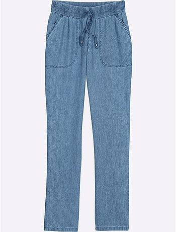 Jean Ceinture Smockée - Taille Courte - Moda Vilona