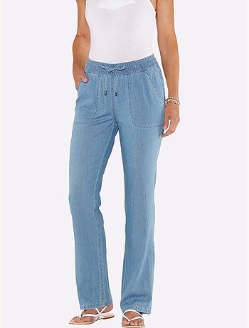 Jean Ceinture Smockée - Taille Courte - Moda Vilona