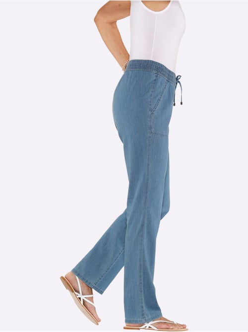 Jean Ceinture Smockée - Taille Courte - Moda Vilona - Kiabi
