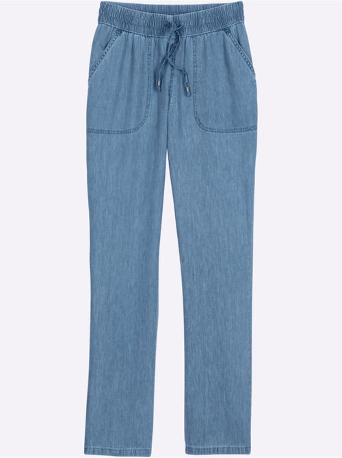 Jean Ceinture Smockée - Taille Courte - Moda Vilona - Kiabi