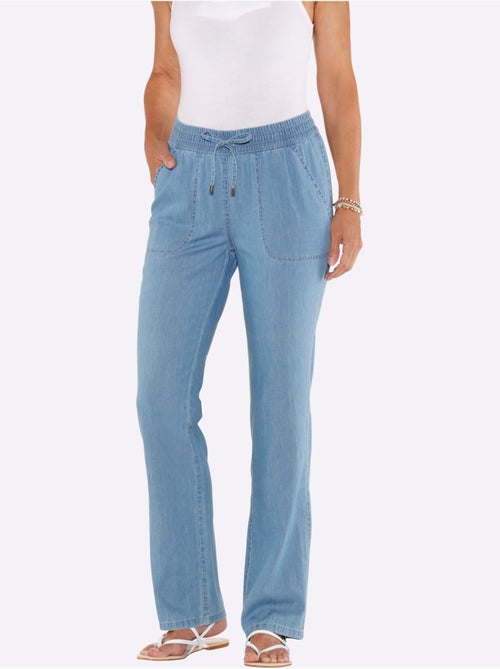 Jean Ceinture Smockée - Taille Courte - Moda Vilona - Kiabi