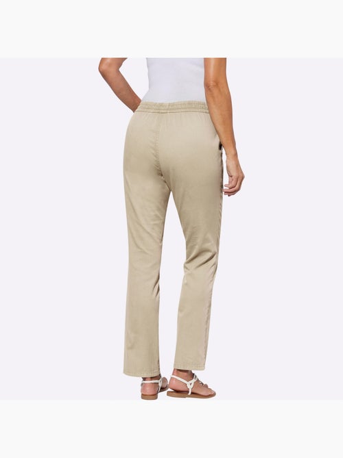 Jean ceinture smockée avec lien à nouer et deux poches en biais - Taille standard - Moda Vilona - Kiabi