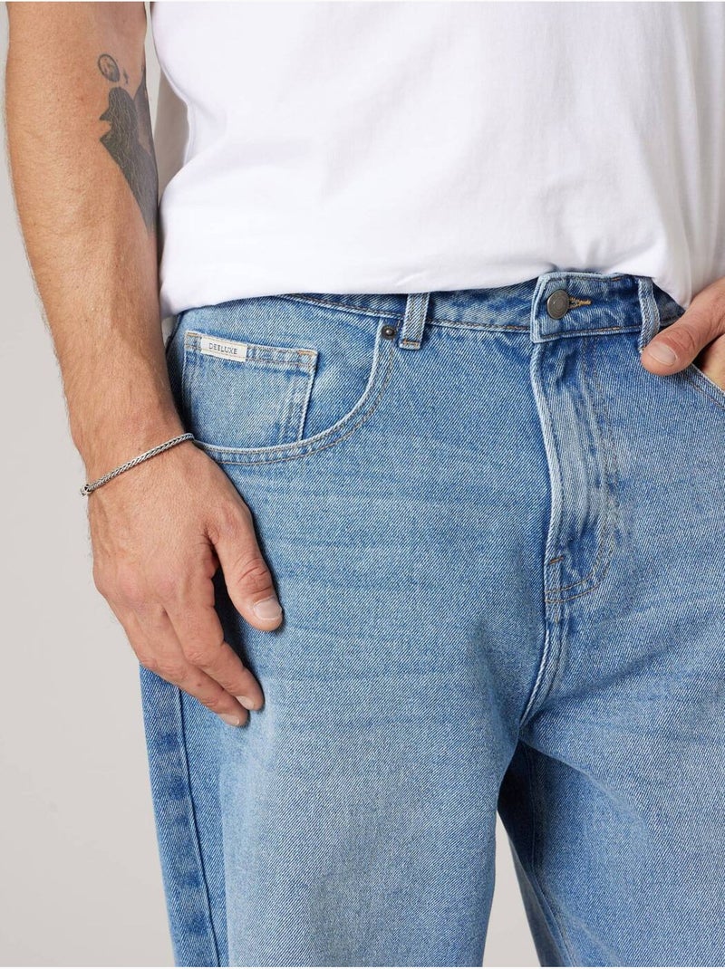 Jean confort homme en 100% coton 'Deeluxe' Bleu clair - Kiabi