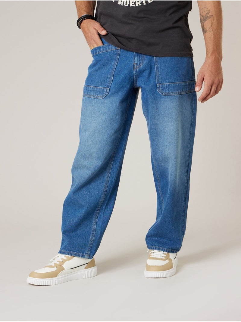 Jean confort homme en 100% coton 'Deeluxe' Bleu foncé - Kiabi