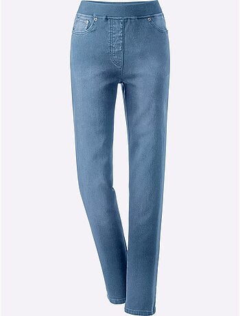Jean en coton à ceinture intégrée et fermeture à bouton - Taille extra courte - Witt