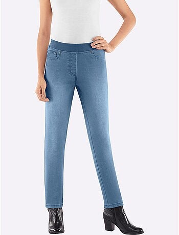Jean en coton à ceinture intégrée et fermeture à bouton - Taille extra courte - Witt