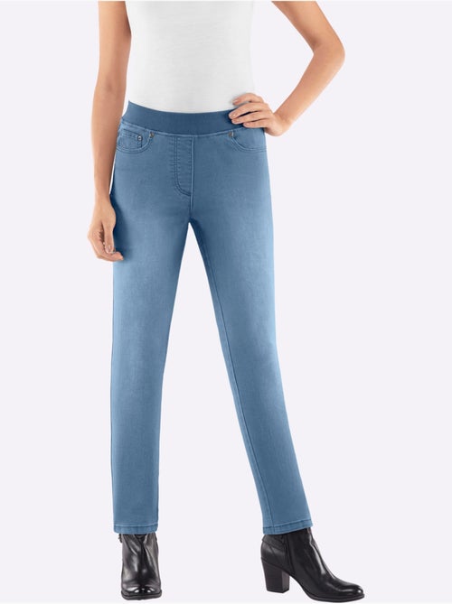 Jean confortable à taille élastique avec poches et aspect délavé - Taille extra courte - Witt - Kiabi