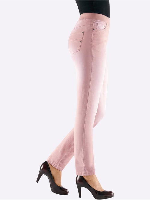 Jean confortable en coton avec ceinture côtelée intégrée - Taille extra courte - Witt - Kiabi