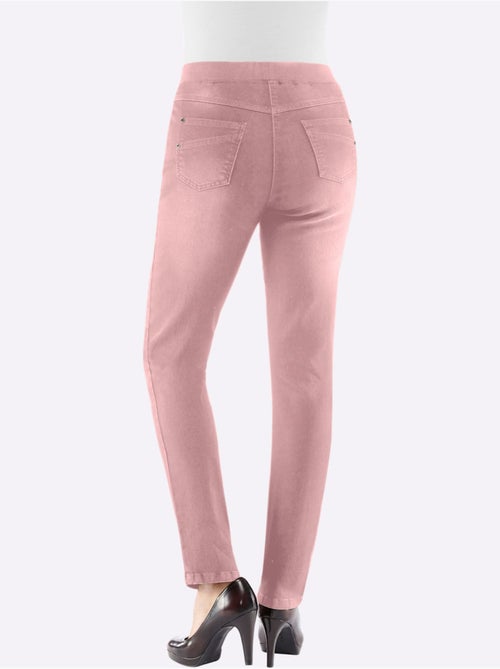 Jean confortable en coton avec ceinture côtelée intégrée - Taille extra courte - Witt - Kiabi