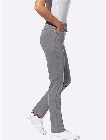 Jean confortable en lot de 2 avec ceinture élastique - Taille standard - Moda Vilona