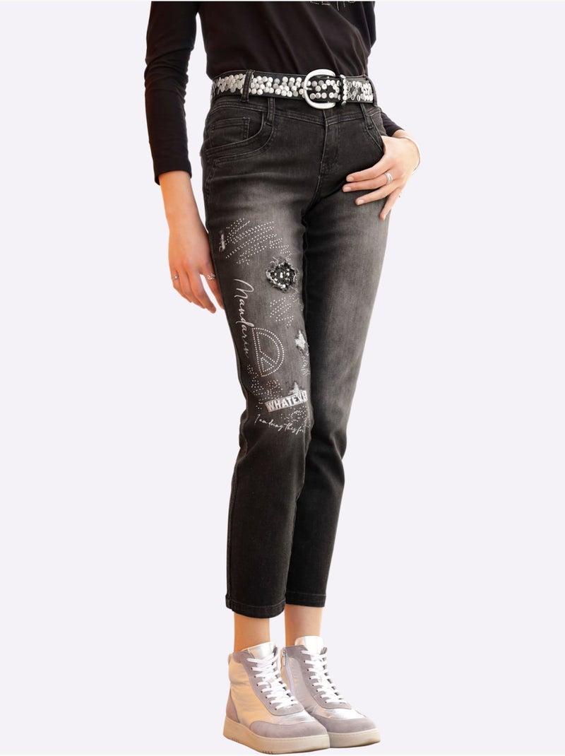 Jean coton extensible confortable - taille standard - helline gris anthracite - Kiabi