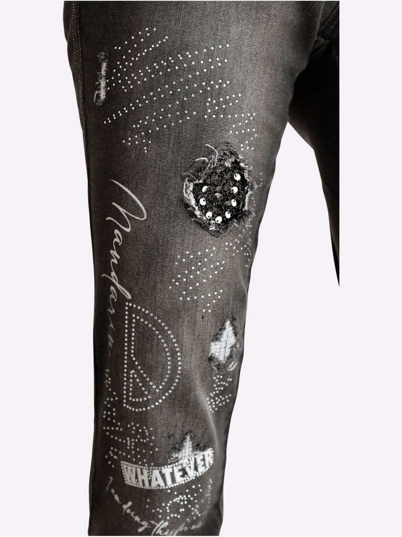 Jean coton extensible confortable - taille standard - helline gris anthracite - Kiabi
