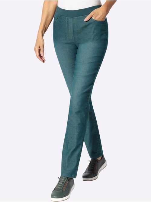 Jean coton facile à enfiler avec ceinture intégrée et poches - Taille standard - Witt - Kiabi