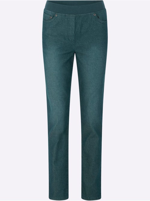 Jean coton facile à enfiler avec ceinture intégrée et poches - Taille standard - Witt - Kiabi