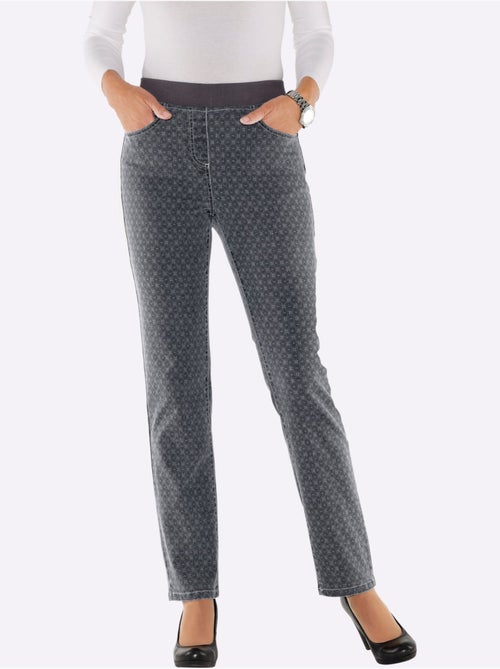 Jean coton facile à enfiler avec ceinture intégrée et poches - Taille standard - Witt - Kiabi