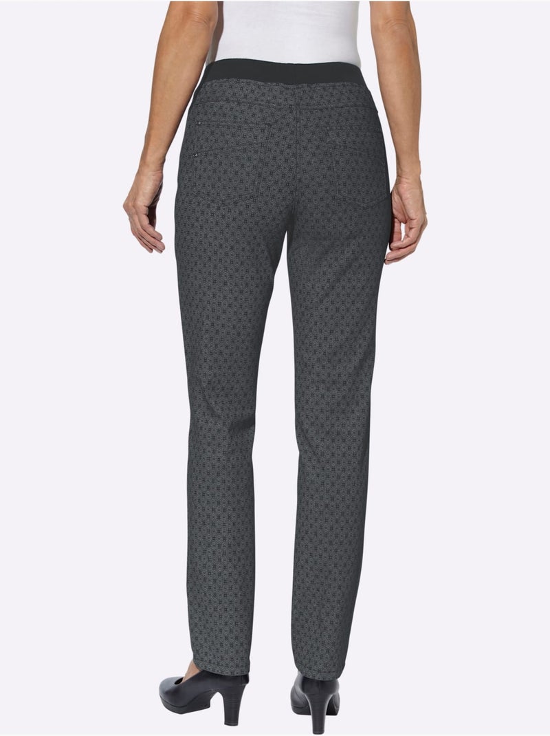 Jean coton facile à enfiler avec ceinture intégrée et poches - Taille standard - Witt Gris Bleu - Kiabi