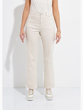 Jean couleur 5 poches droit taille haute - Afibel