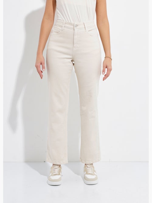 Jean couleur 5 poches droit taille haute - Afibel - Kiabi