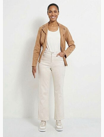 Jean couleur 5 poches droit taille haute