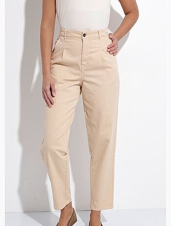 Jean couleur coupe carotte taille haute stretch - Afibel