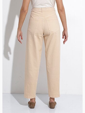 Jean couleur coupe carotte taille haute stretch - Afibel