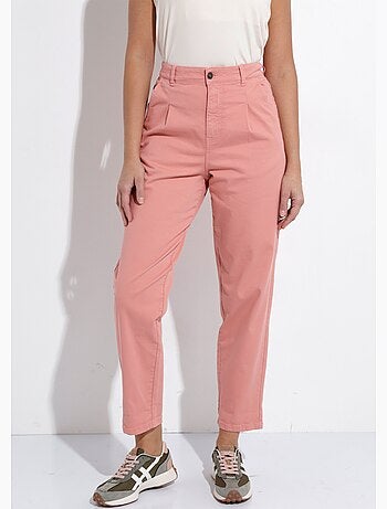 Jean couleur coupe carotte taille haute stretch - Afibel