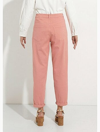 Jean couleur coupe carotte taille haute stretch - Afibel