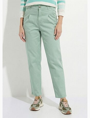 Jean couleur coupe carotte taille haute stretch - Afibel