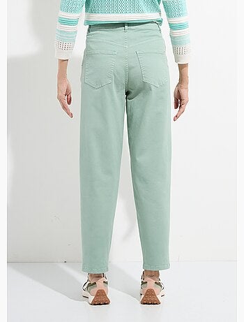 Jean couleur coupe carotte taille haute stretch - Afibel