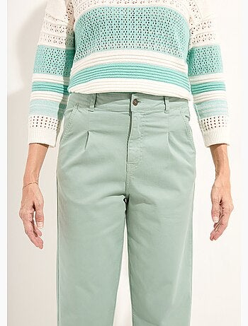 Jean couleur coupe carotte taille haute stretch - Afibel